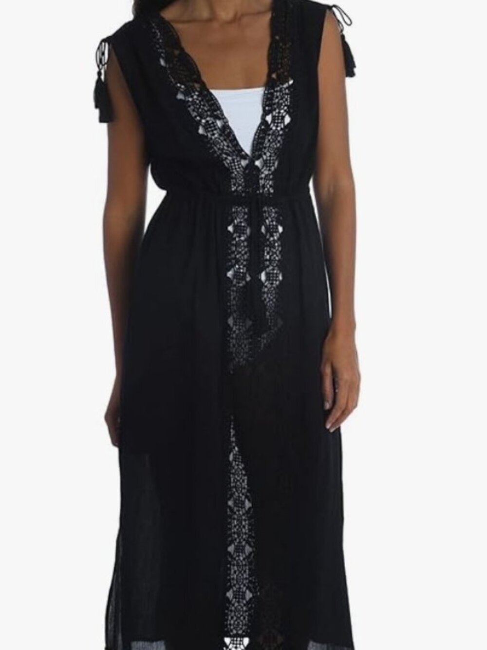 La Blanca Women's Tie Front Midi Dress Swimsuit Cover Up sz XL NWT NEW